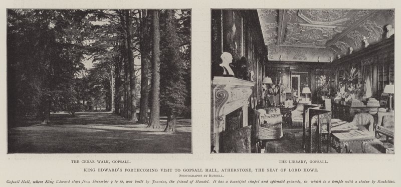 La prossima visita di re Edoardo a Gopsall Hall, Atherstone, la sede di Lord Howe da English Photographer
