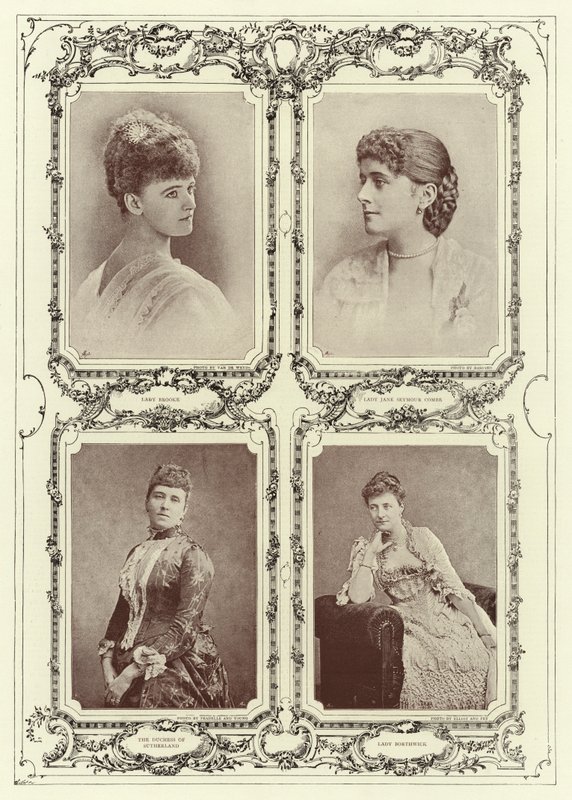 Lady Brooke, Lady Jane Seymour Combe, La Duchessa di Sutherland; Lady Borthwick da English Photographer