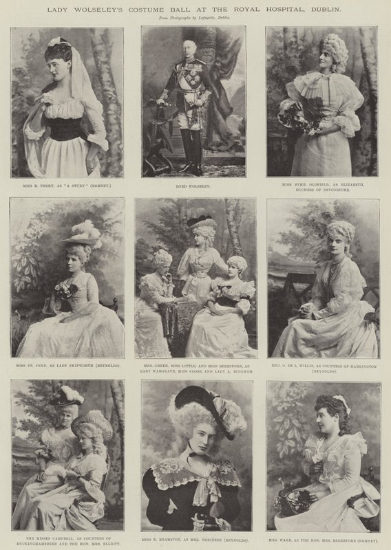 Il ballo in costume di Lady Wolseley al Royal Hospital, Dublino da English Photographer
