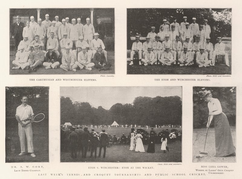 I tornei di tennis e croquet della scorsa settimana e il cricket delle scuole pubbliche da English Photographer