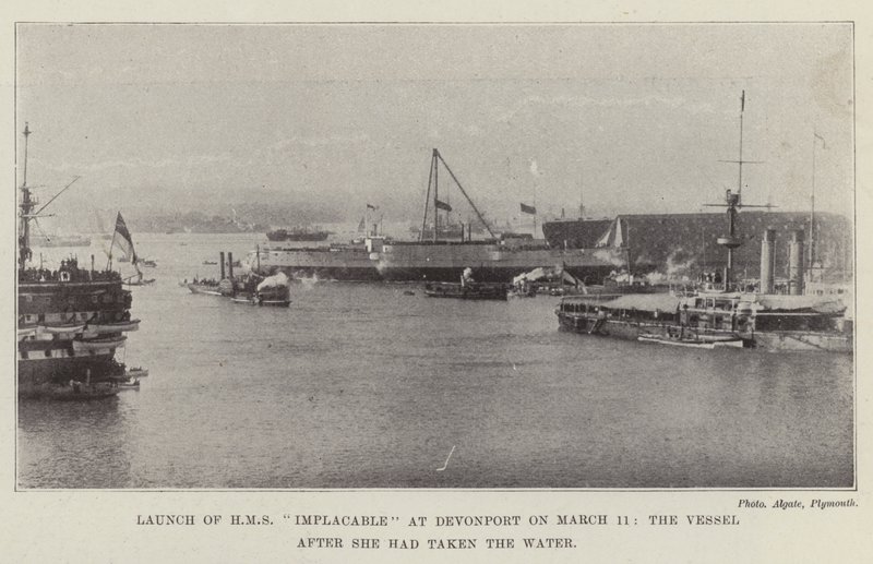 Varo della HMS Implacable a Devonport l