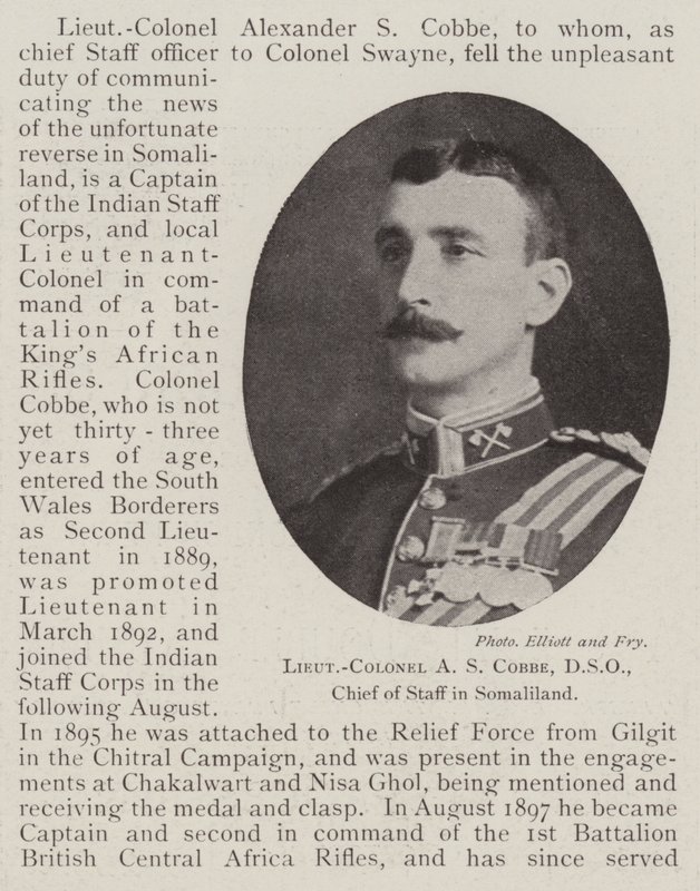 Il tenente colonnello A S Cobbe, DSO, capo di stato maggiore in Somaliland da English Photographer
