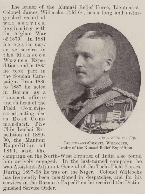Tenente colonnello Willcocks, leader della spedizione di soccorso di Kumasi da English Photographer