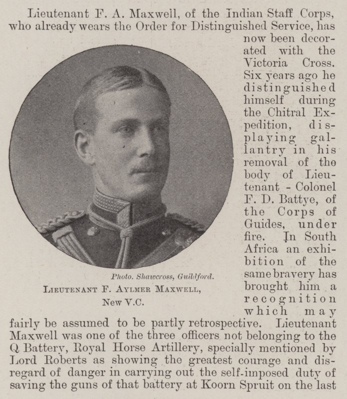 Tenente F Aylmer Maxwell, nuovo VC da English Photographer