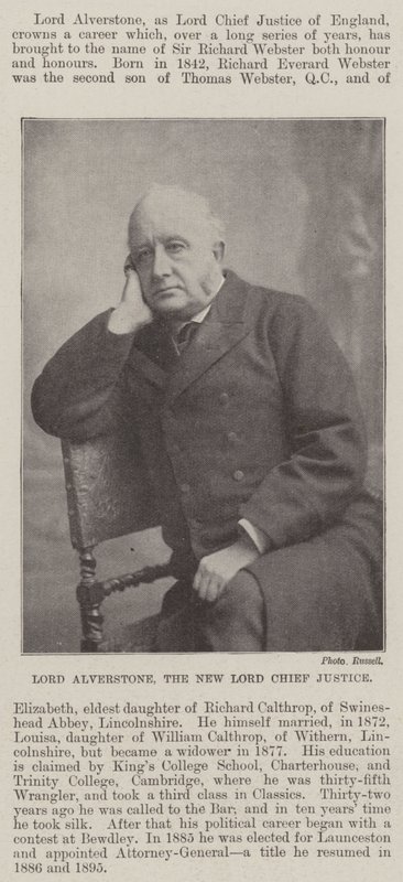 Lord Alverstone, il nuovo Lord Chief Justice da English Photographer