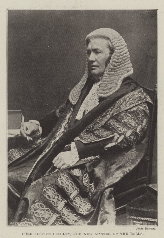Lord Justice Lindley, il Nuovo Master of the Rolls da English Photographer