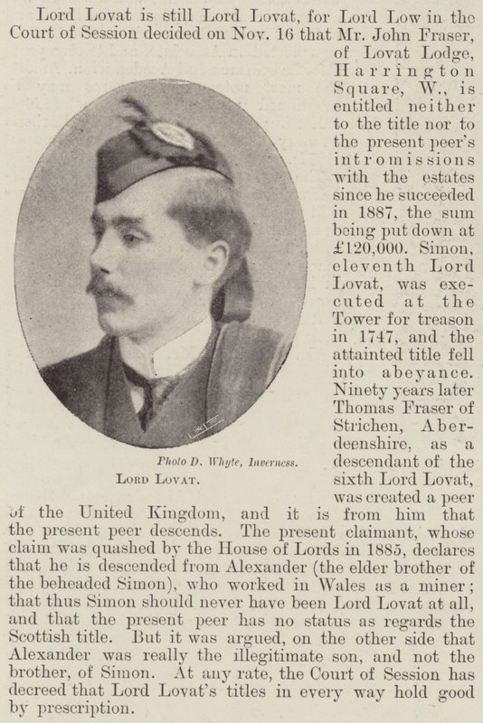 Lord Lovat da English Photographer