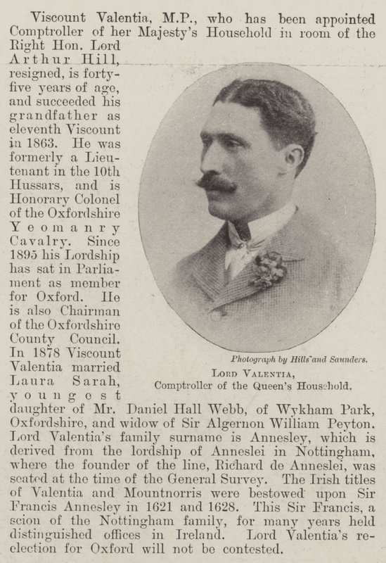 Lord Valentia, controllore della casa della regina da English Photographer