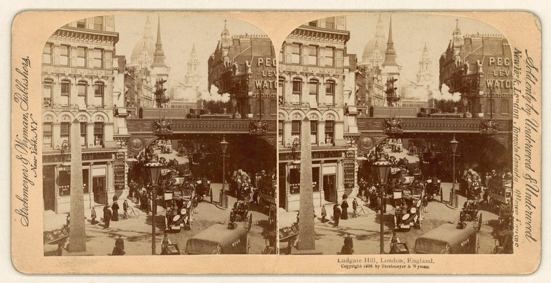 Ludgate Hill, vista stereoscopica da English Photographer
