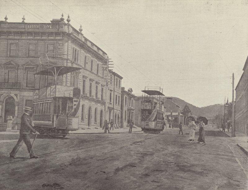 Macquarie Street, vista dalla cattedrale, Hobart da English Photographer