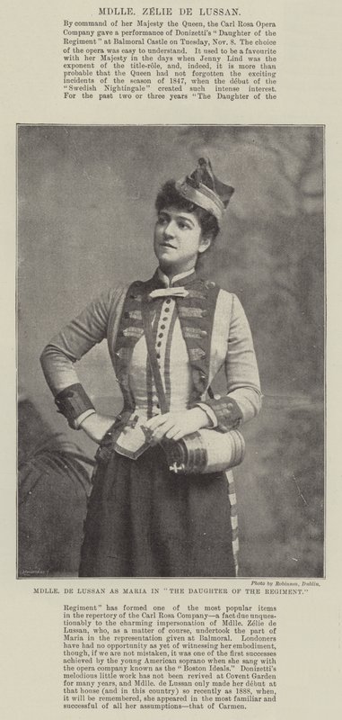 Mademoiselle de Lussan come Maria in La figlia del reggimento da English Photographer