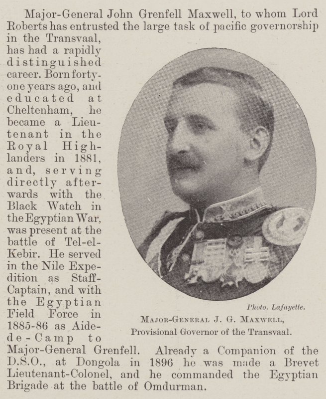 Maggior Generale J G Maxwell, Governatore Provvisorio del Transvaal da English Photographer