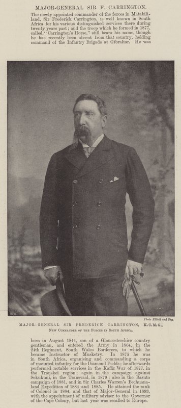 Maggior Generale Sir Frederick Carrington, KCMG, Nuovo Comandante delle Forze in Sud Africa da English Photographer