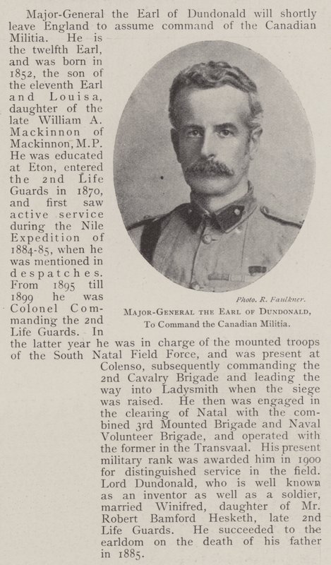 Maggior Generale il Conte di Dundonald, per Comandare la Milizia Canadese da English Photographer