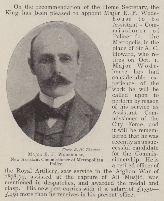 Il maggiore E F Wodehouse, nuovo assistente commissario della polizia metropolitana da English Photographer