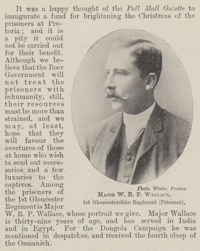 Maggiore W R P Wallace, 1° reggimento Gloucestershire (prigioniero) da English Photographer