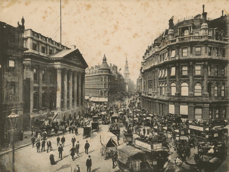 Mansion House, Queen Victoria Street e Cheapside, Londra da English Photographer