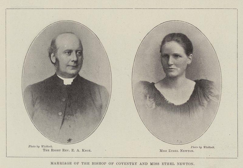 Matrimonio del vescovo di Coventry e Miss Ethel Newton da English Photographer