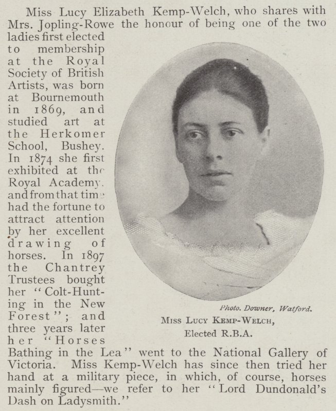 Miss Lucy Kemp-Welch, eletta RBA da English Photographer