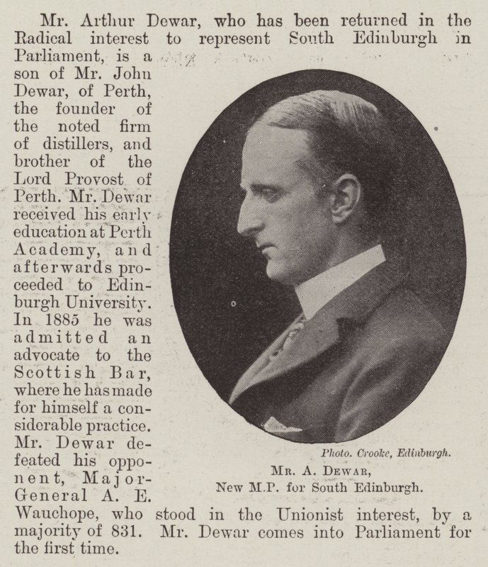 Mr A Dewar, nuovo deputato per South Edinburgh da English Photographer