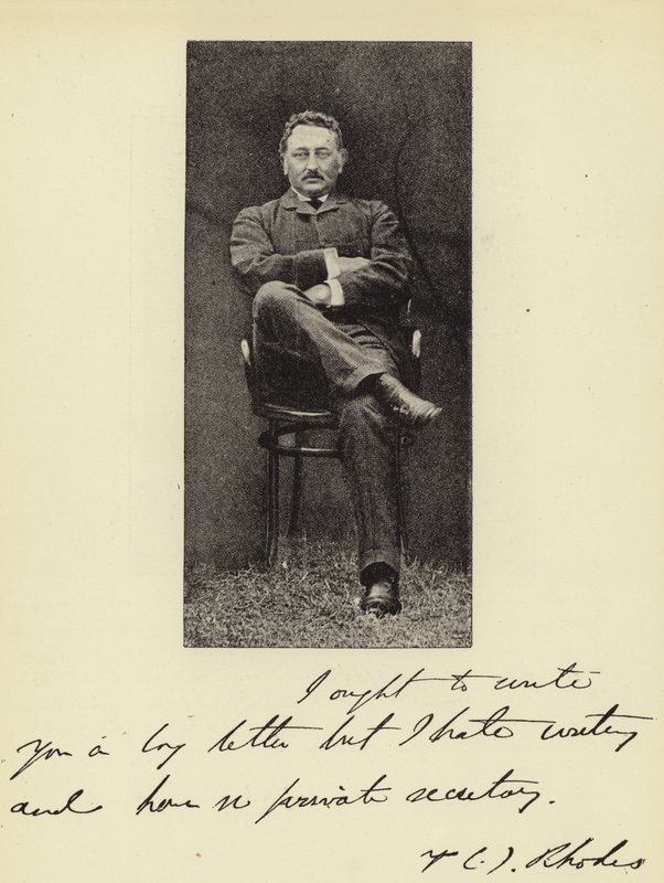 Cecil J Rhodes, Primo Ministro della Colonia del Capo da English Photographer