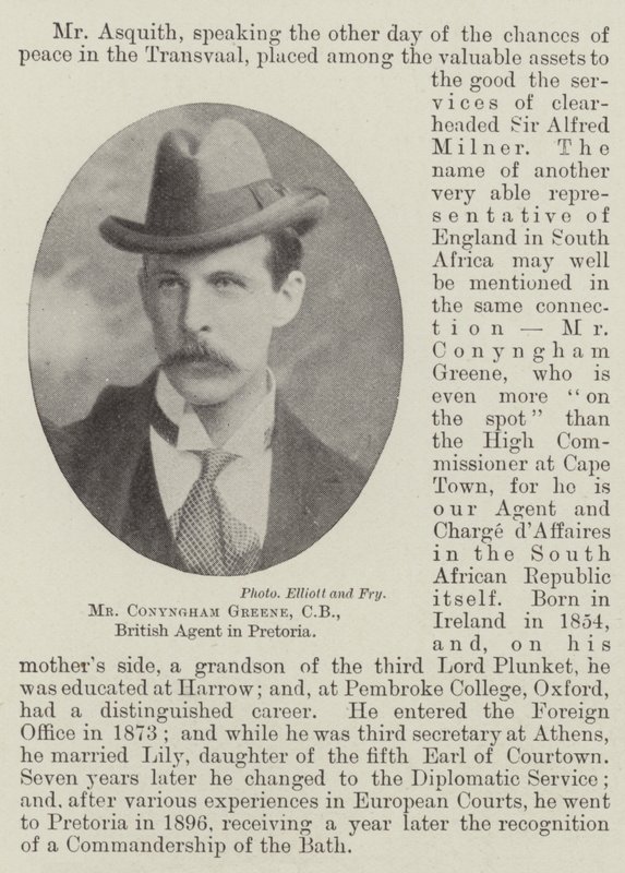 Mr Conyngham Greene, CB, agente britannico a Pretoria da English Photographer