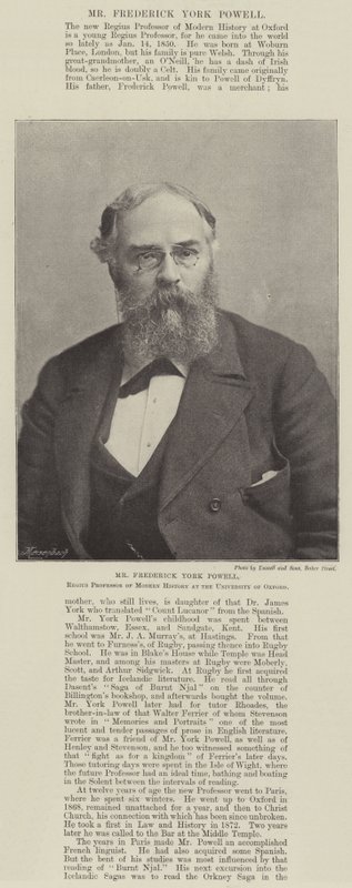 Il Sig. Frederick York Powell, Professore Regio di Storia Moderna all
