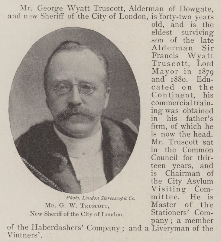 Il signor G W Truscott, nuovo sceriffo della città di Londra da English Photographer