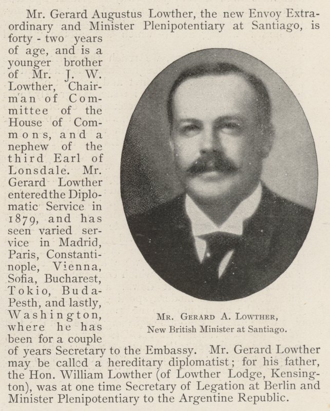 Mr Gerard A Lowther, nuovo ministro britannico a Santiago da English Photographer