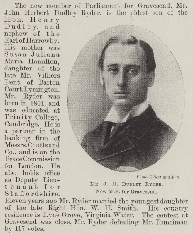Il Signor J H Dudley Ryder, Nuovo MP per Gravesend da English Photographer
