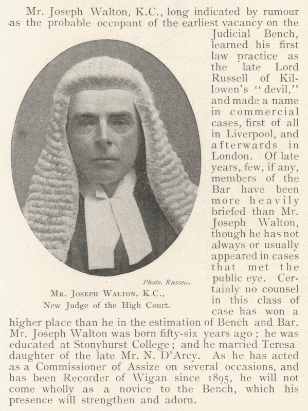 Mr Joseph Walton, KC, nuovo giudice dell