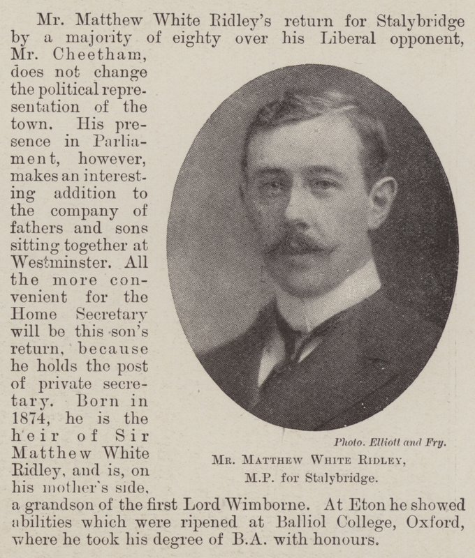 Il signor Matthew White Ridley, MP per Stalybridge da English Photographer