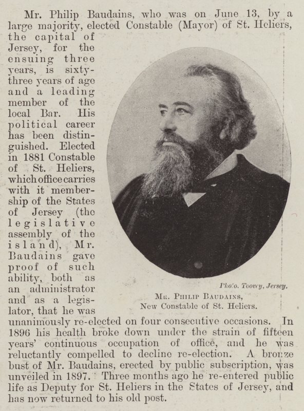 Mr Philip Baudains, nuovo constable di St Heliers da English Photographer