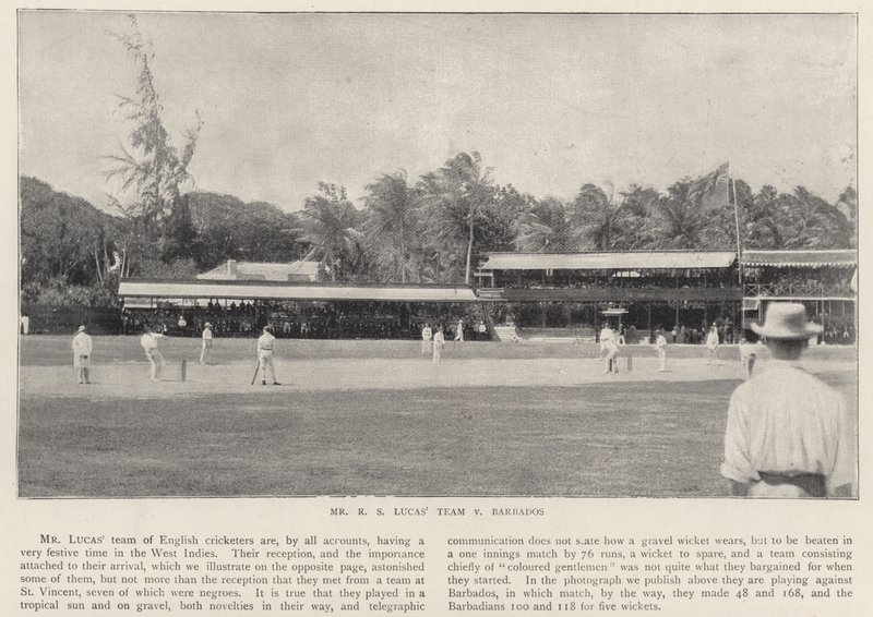 La squadra di Mr R S Lucas contro Barbados, cricket da English Photographer