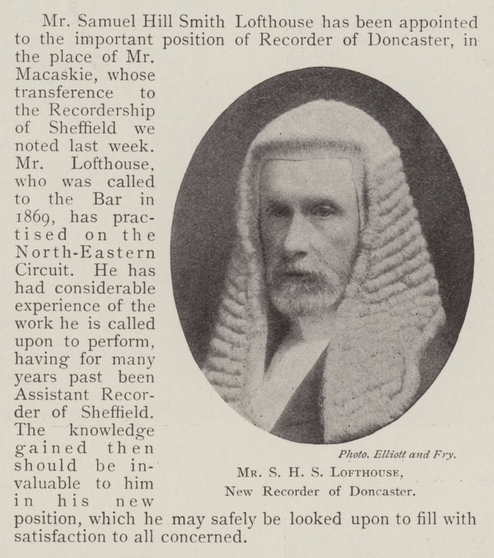 Il signor S H S Lofthouse, nuovo registratore di Doncaster da English Photographer