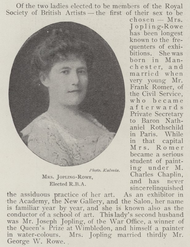 Mrs Jopling-Rowe, eletta RBA da English Photographer