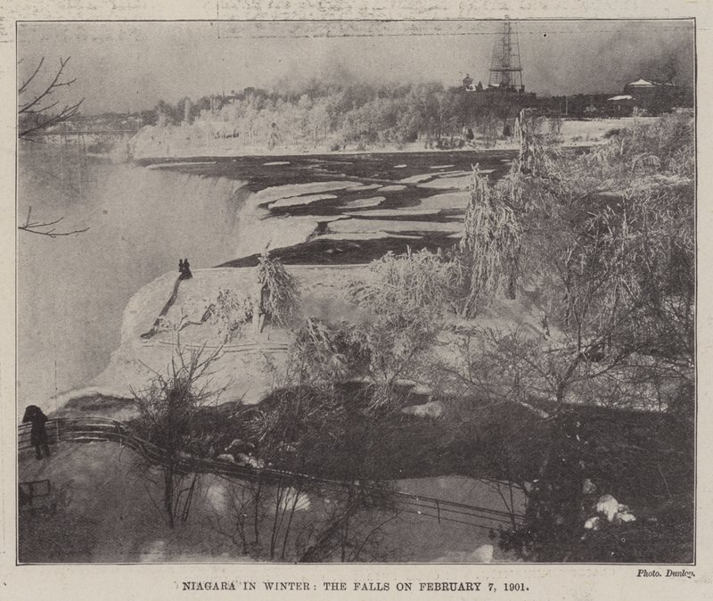 Niagara in inverno, le cascate il 7 febbraio 1901 da English Photographer