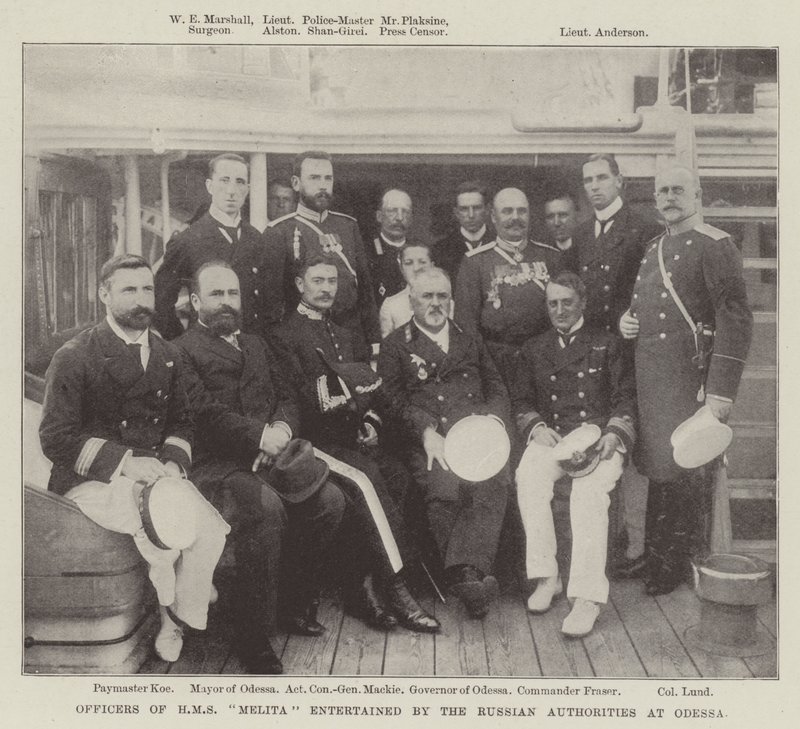 Ufficiali della HMS Melita ospitati dalle autorità russe a Odessa da English Photographer