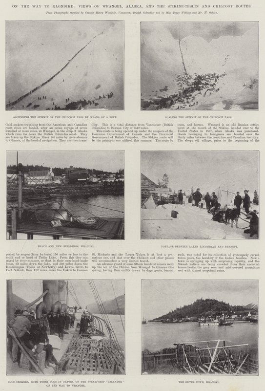 Verso il Klondike, vedute di Wrangel, Alaska, e delle rotte Stikine-Teslin e Chilcoot da English Photographer