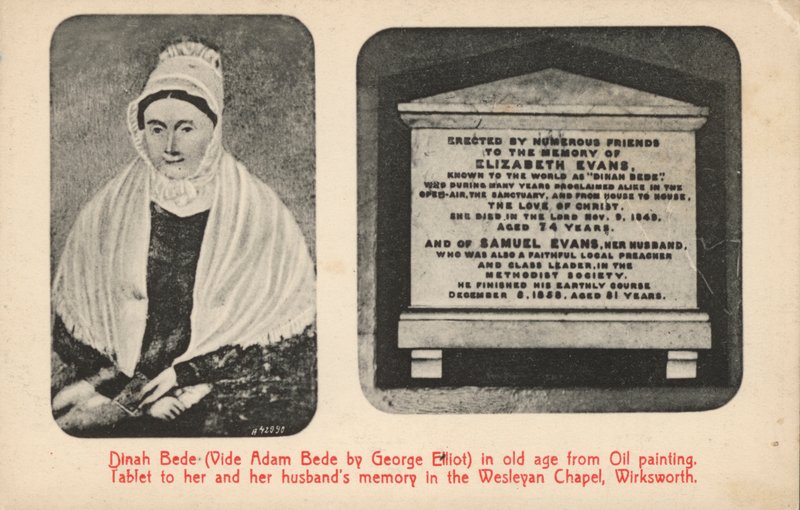 Ritratto e lapide della zia di George Elliot (Elizabeth Evans), l