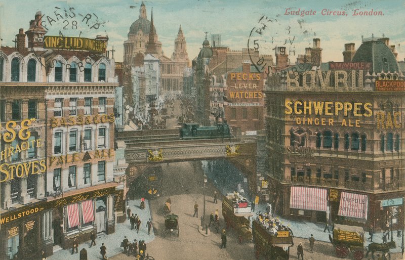 Cartolina di Ludgate Circus, Londra da English Photographer