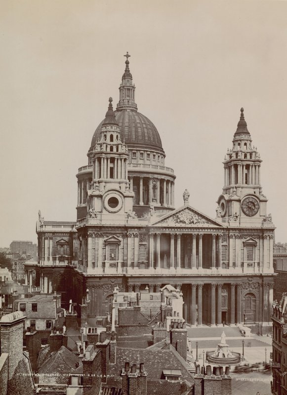 Cartolina del fronte ovest della Cattedrale di St Paul da English Photographer