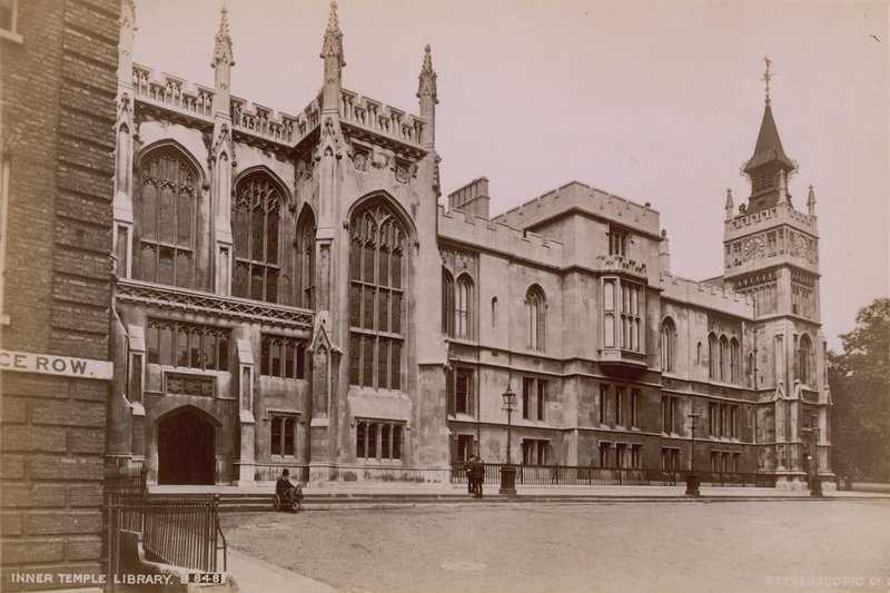 Cartolina con la biblioteca dell