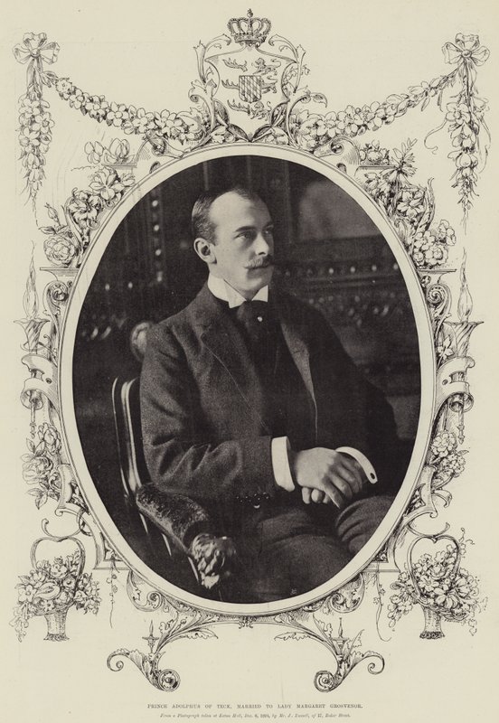 Il principe Adolphus di Teck, sposato con Lady Margaret Grosvenor da English Photographer