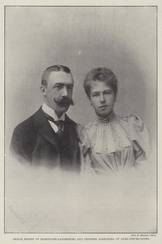 Principe Ernesto di Hohenlohe-Langenburg e Principessa Alexandra di Sassonia-Coburgo-Gotha da English Photographer
