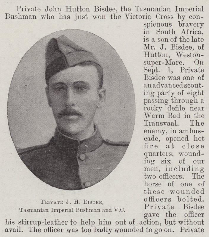 Il soldato J H Bisdee, Bushman Imperiale Tasmaniano e VC da English Photographer