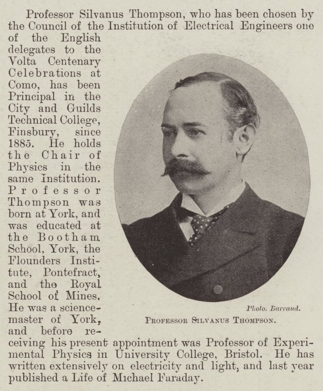 Professor Silvanus Thompson da English Photographer