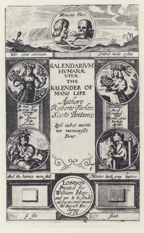 R Farley, Kalendarium humanae vitae, W Hope 1638 da English Photographer