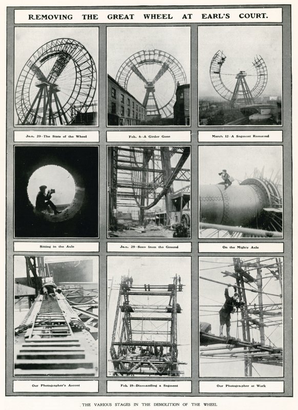 Rimozione della Grande Ruota a Earls Court, Londra da English Photographer