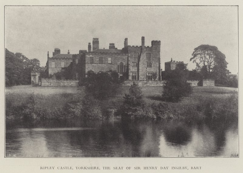 Castello di Ripley, Yorkshire, la residenza di Sir Henry Day Ingilby, Barone da English Photographer